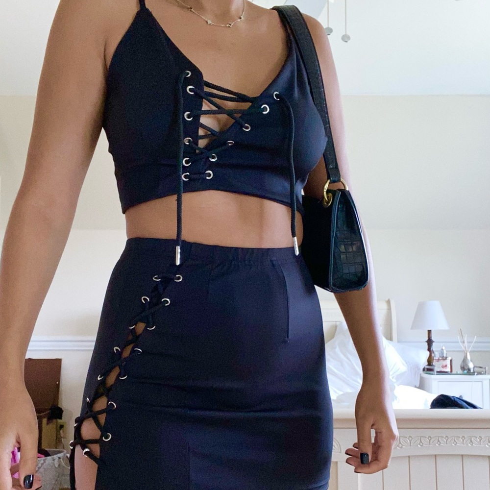 Two piece skirt set / Black skirt set